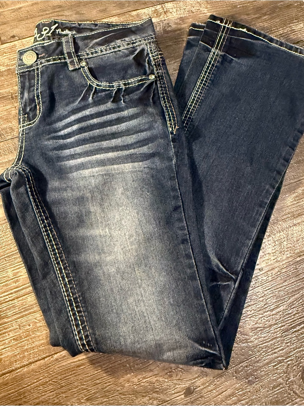 Series 31 Amethyst Dark Wash Embellished Flare Jeans Y2K Western Size 7